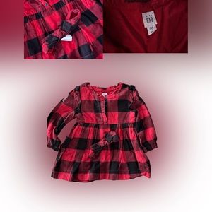 Baby girl, red and black dress